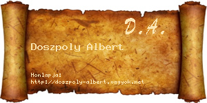 Doszpoly Albert névjegykártya